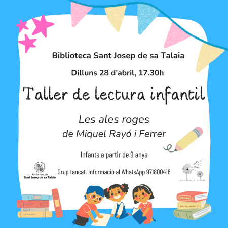 Children's reading workshop on the book Les ales roges
