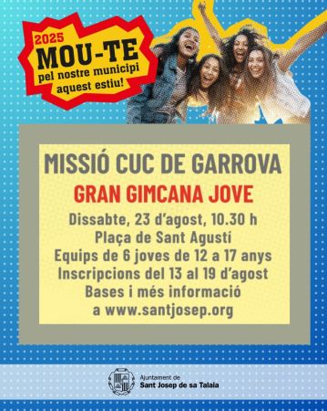 Mou-te pel nostre municipi aquest estiu! – Gran gimcana jove ‘Missió Cuc de Garrova’