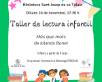 Taller de lectura infantil: Més que mots