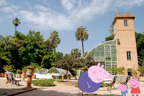 Peppa Pig awaits you with her family at the Botanical Garden