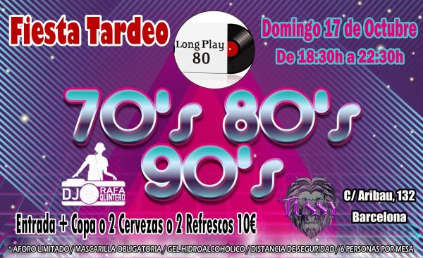 Fiesta Tardeo 70s 80s 90s