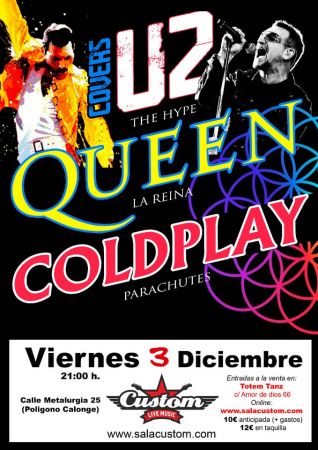 Tributo Coldplay, Queen y U2.