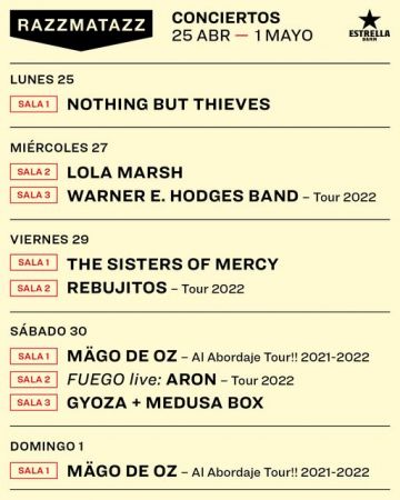 Agenda semanal de conciertos